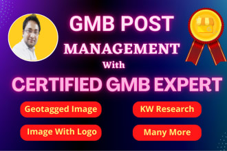 manage google my business and 30 gmb post with GEO photo