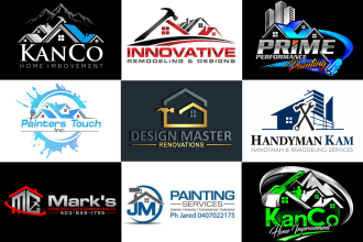 create home repair, roofing, painting, construction, handyman logo