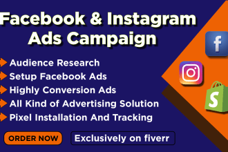 manage meta facebook, instagram ads campaign as your social media ads manager