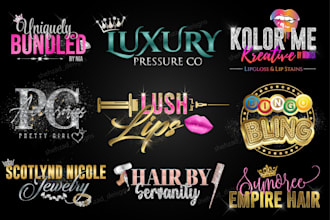 do bling feminine glitter sparkle beauty logo design