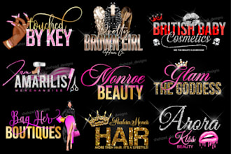 do bling feminine glitter sparkle beauty logo design