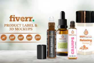 design creative bottle label, cosmetic label, product label