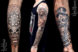 draw a custom tattoo design as a tattoo artist