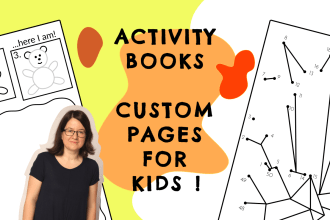 create pages for children activity and coloring book