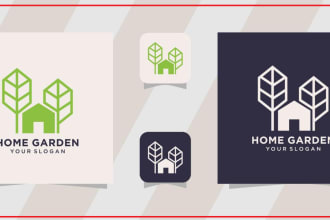 do a home garden logo design template