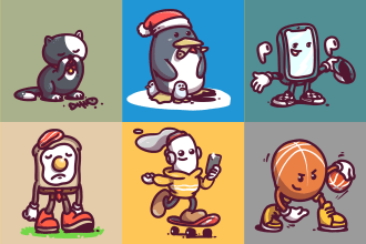 cute doodle character simple illustration