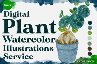 paint watercolor flower for ads, birthday, wedding gift