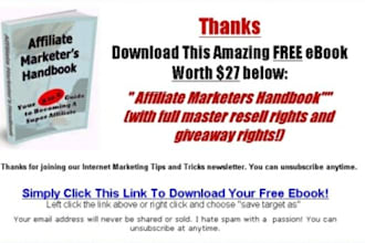give you 10 prewritten internet marketing squeeze pages with download pages and ebooks to build your email list