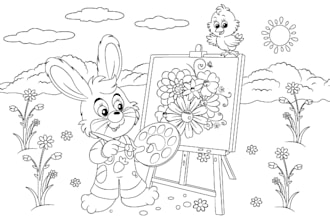 make unique coloring book pages and illustration for kids