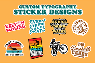 create typography sticker design