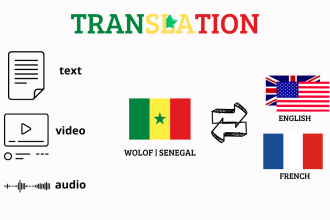 manually translate wolof to english or french and vice versa