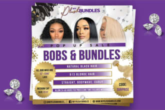 design hair extension, beauty, lash, salon, and spa flyer