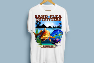 do hunting, fishing and camping t shirt design for you