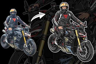 create motorcycle vector art