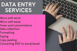 do ms word,ms excel, power point,data collection, formatting