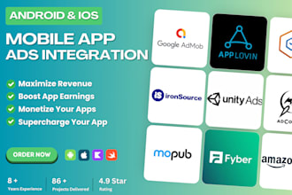integrate ads in your android app and ios app