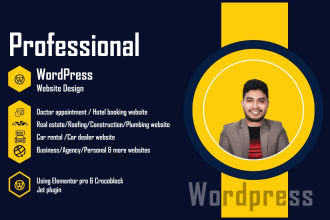 create wordpress booking, real estate website, online store ecommerce website