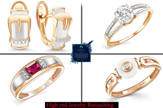 do high end jewelry photo retouching top quality