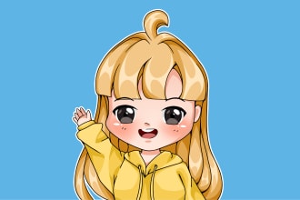 create and draw cute chibi character