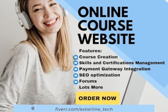 build online course website with ecommerce integration