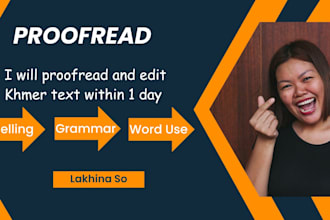 proofread and edit khmer text within 1 day