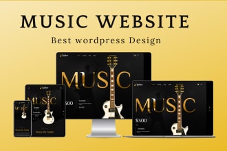 design a music website for artist, podcast band, episodes,dj