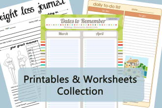 send you a collection of printables and worksheets
