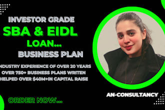 write a business plan for sba, eidl loan or application