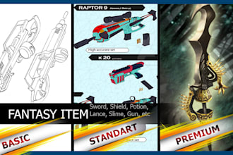 draw any fantasy item, weapon concept, etc