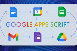 develop a google apps script for sheets, gmail, drive, docs