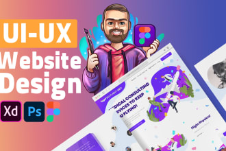 design UI UX landing page website with figma or xd