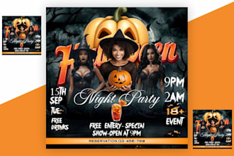 design a professional halloween flyer for your event