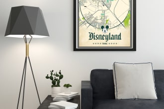 design park map plan of any city you want with a logo