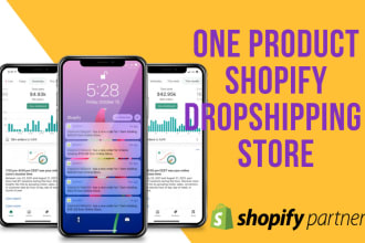 create one product shopify dropshipping store