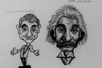 do a caricature drawing from your photos with video