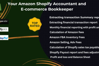 be your amazon shopify accountant and ecommerce bookkeeper