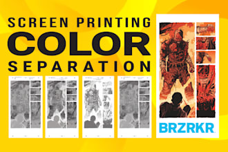 do silk, solid, simulated, halftone, and spot color separation for screen print