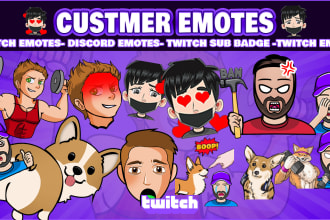 design twitch emotes and badges for twitch streamers