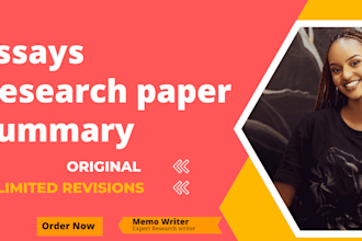 write professional research, summary and paper