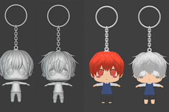 do 3d modeling keychain in my style for printing
