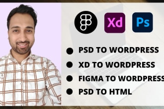 convert PSD, xd, figma to wordpress for your business