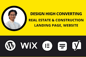 design high converting real estate and construction landing page or website