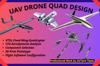 analyze and design uav, drone, aircraft, quad