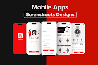 create modern figma mobile app UI UX design with app store screenshots