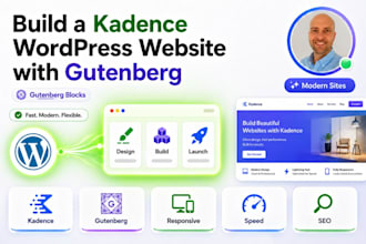 build a kadence wordpress website with gutenberg blocks