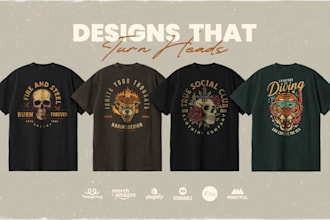 design vintage t shirt design for clothing brand and logo