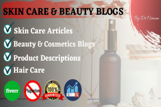 write professional skincare , dermatology and beauty blogs as a doctor