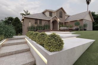 provide exterior walkthrough and landscape