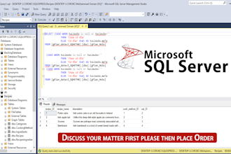 do sql server database design, optimization, tunning, erd
