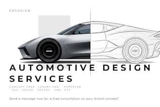 draw custom automotive design sketches for your project